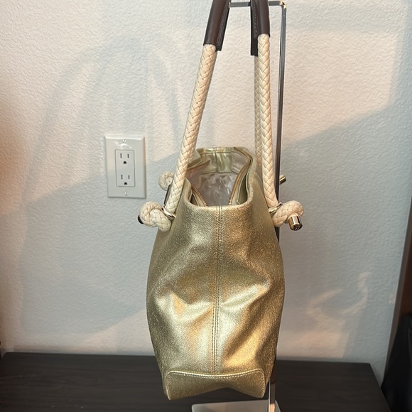 Kate Spade Boat Tie Gold Metallic Tote - Picture 3 of 6